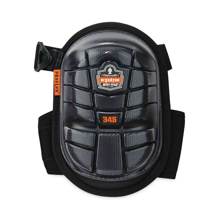ProFlex 345 Injected Gel Knee Pads, Long Cap, Hook and Loop Closure, One Size Fits Most, Black, Pair