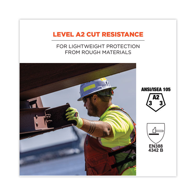 ProFlex 7021 Hi-Vis Nitrile-Coated CR Gloves, EN388: 4342B, 9.25" Long, Large, Lime, 144 Pairs/Carton
