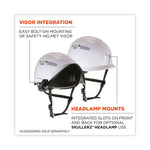 Skullerz 8975 Class C Safety Helmet, 6-Point Ratchet Suspension, White