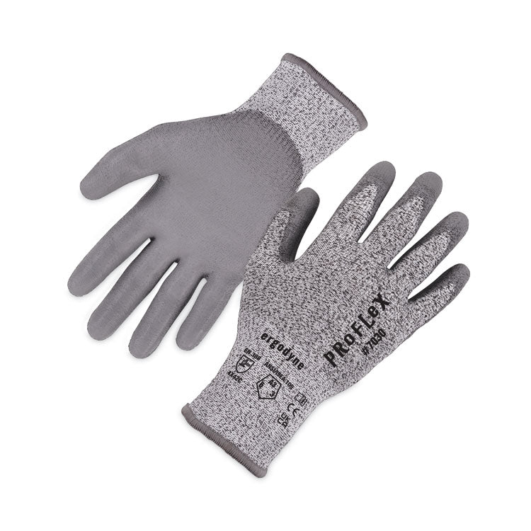 ProFlex 7030 ANSI A3 PU Coated CR Gloves, EN388: 4X42C, 9" Long, Medium, Gray, 12 Pairs