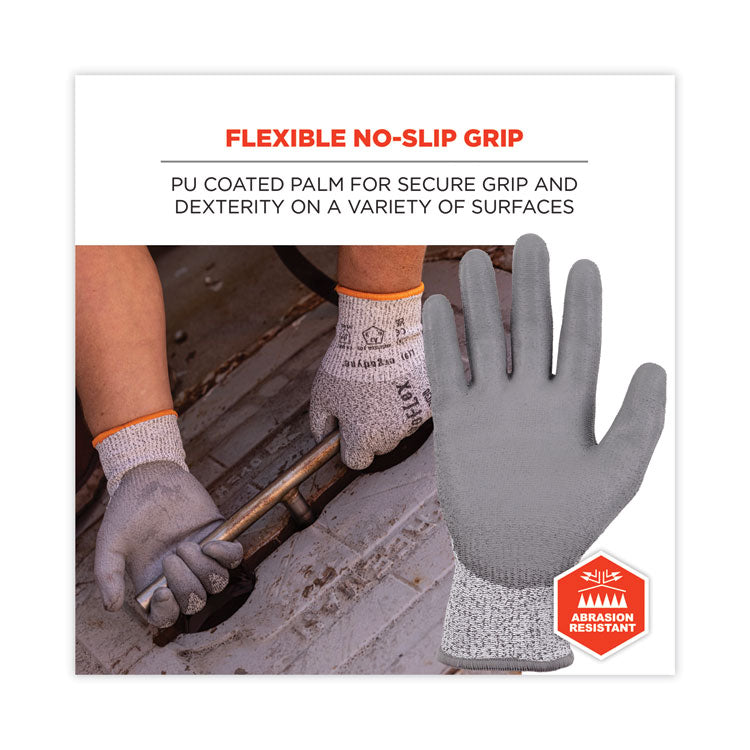 ProFlex 7030 ANSI A3 PU Coated CR Gloves, EN388: 4X42C, 9" Long, XX-Large, Gray, 12 Pairs