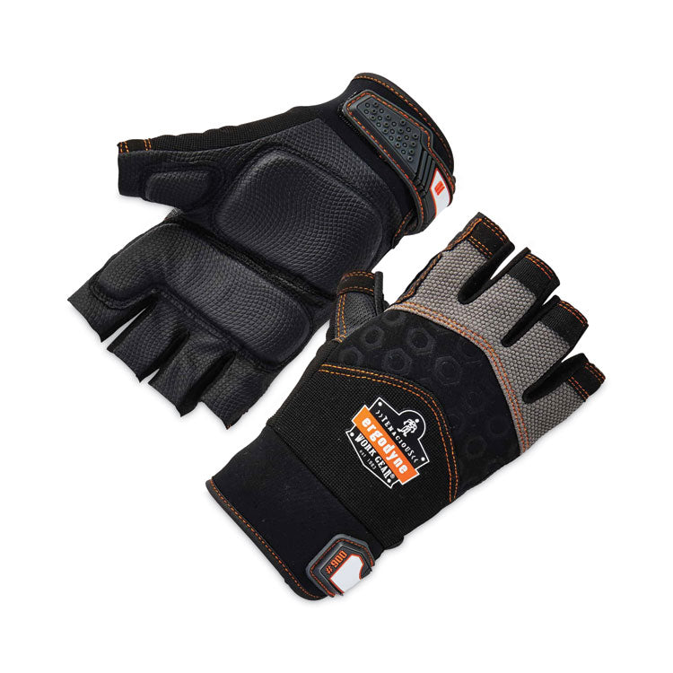 ProFlex 900 Half-Finger Impact Gloves, EN388: 1121X, Small, Black, Pair