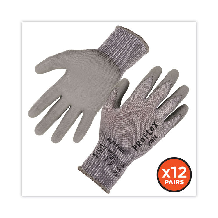 ProFlex 7024 ANSI A2 PU Coated CR Gloves, EN388: 4X42B, 9" Long, Medium, Gray, 12 Pairs