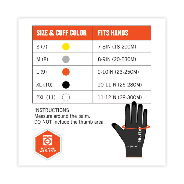 ProFlex 7001 Nitrile-Coated Gloves, EN388: 4121X, 9" Long, Large, Black, 144 Pairs/Carton