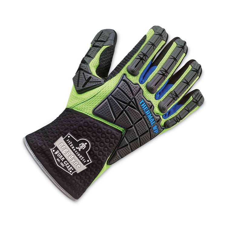 ProFlex 925WP Performance Dorsal Impact-Reducing Thermal Waterproof Gloves, EN388: 3323XP, Large, Black/Lime, Pair