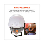 Skullerz 8974LED Class E Safety Helmet with 8981 Universal LED Headlamp, 6-Point Ratchet Suspension, White