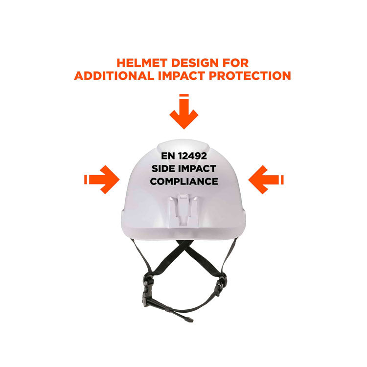 Skullerz 8974V Class E Safety Helmet with 8991 Visor Kit, Clear Lens, 6-Point Ratchet Suspension, White