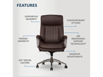 La-Z-Boy Nova Ergonomic Polyurethane Swivel Executive Chair, Brown (52372-BRN)