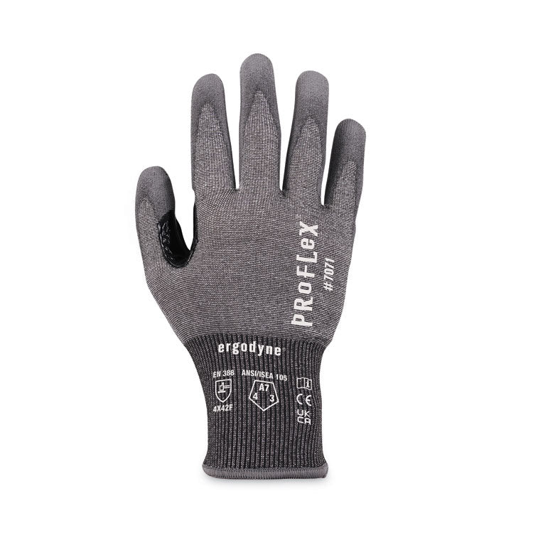 ProFlex 7071 ANSI A7 PU Coated CR Gloves, EN388: 4X42F, 9" Long, X-Large, Gray, Pair