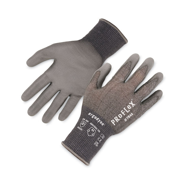 ProFlex 7044 ANSI A4 PU Coated CR Gloves, EN388: 4X42D, 9" Long, X-Large, Gray, 12 Pairs
