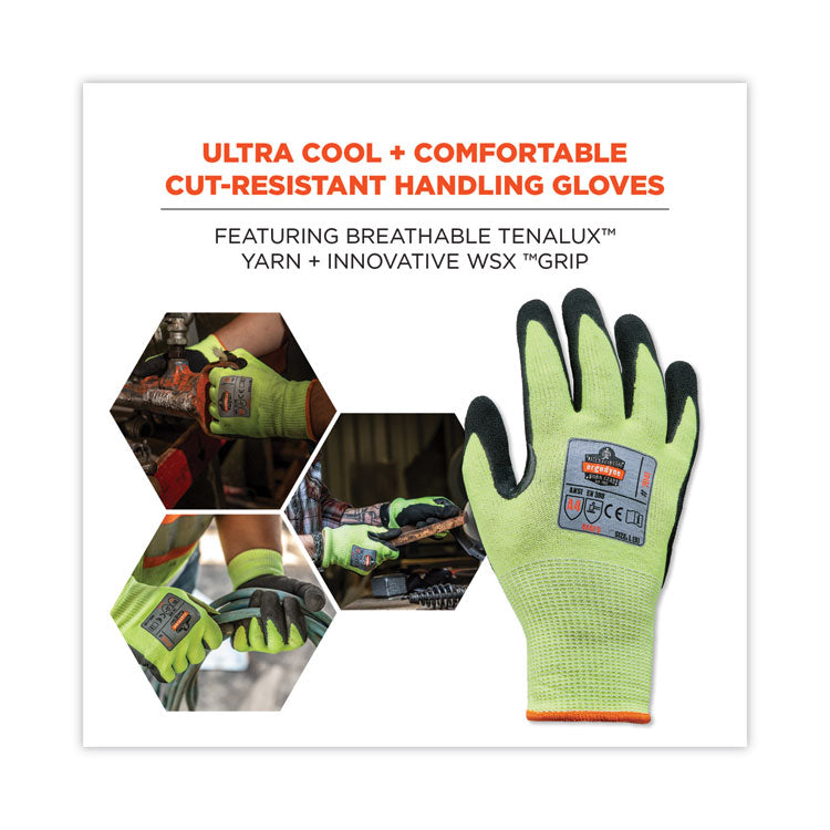 ProFlex 7041 ANSI A4 Nitrile-Coated CR Gloves, EN388: 4X42D, 10" Long, Large, Lime, Pair