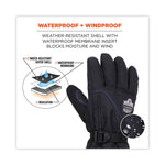 ProFlex 825WP Thermal Waterproof Winter Work Gloves, Small, Black, Pair
