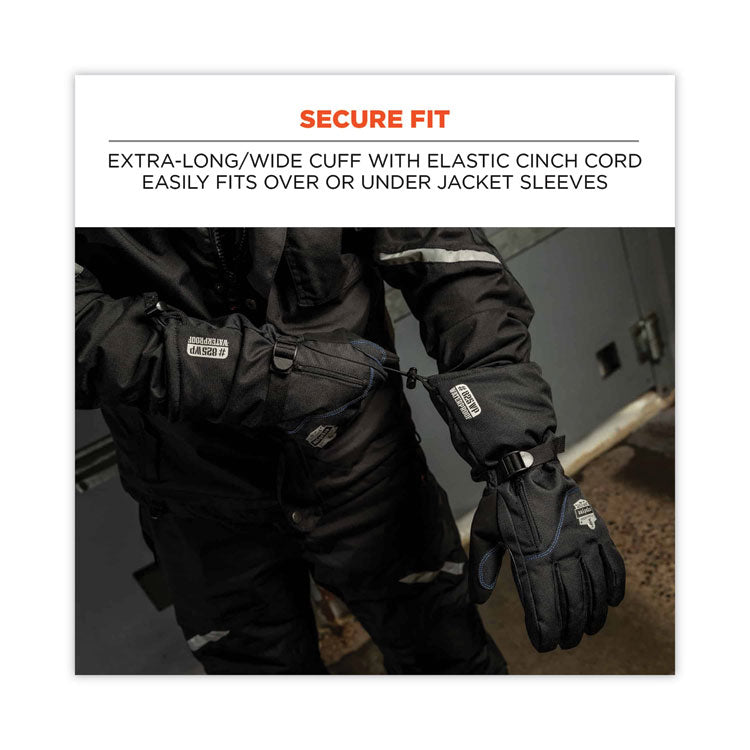 ProFlex 825WP Thermal Waterproof Winter Work Gloves, Large, Black, Pair