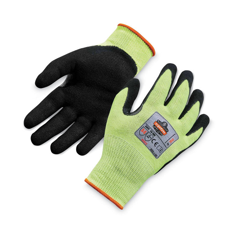 ProFlex 7041 ANSI A4 Nitrile-Coated CR Gloves, EN388: 4X42D, 10" Long, Large, Lime, Pair