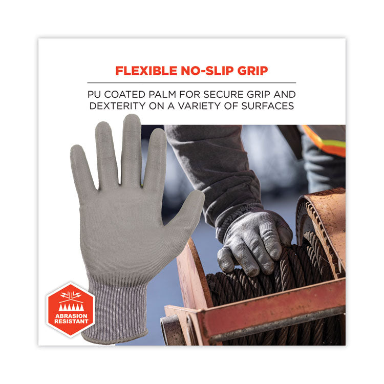 ProFlex 7024 ANSI A2 PU Coated CR Gloves, EN388: 4X42B, 9" Long, Large, Gray, 12 Pairs