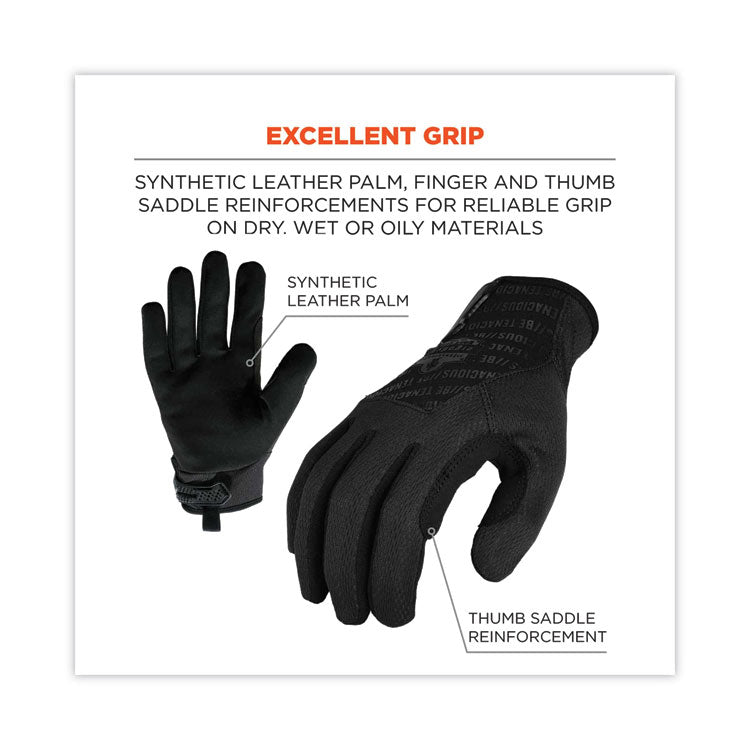 ProFlex 812BLK High-Dexterity Black Tactical Gloves, 9" Long, XX-Large, Black, Pair