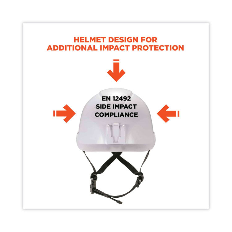 Skullerz 8974V Class E Safety Helmet with 8991 Visor Kit, Smoke Lens, 6-Point Ratchet Suspension, White