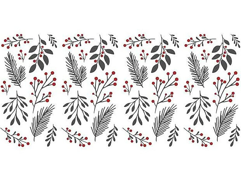 RoomMates Holly Berries and Twigs Traditional Wall Decal Set, Holiday (RMK4834SCS)