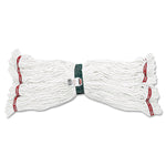 Web Foot Shrinkless Looped-End Wet Mop Head, Cotton/synthetic, Medium, White