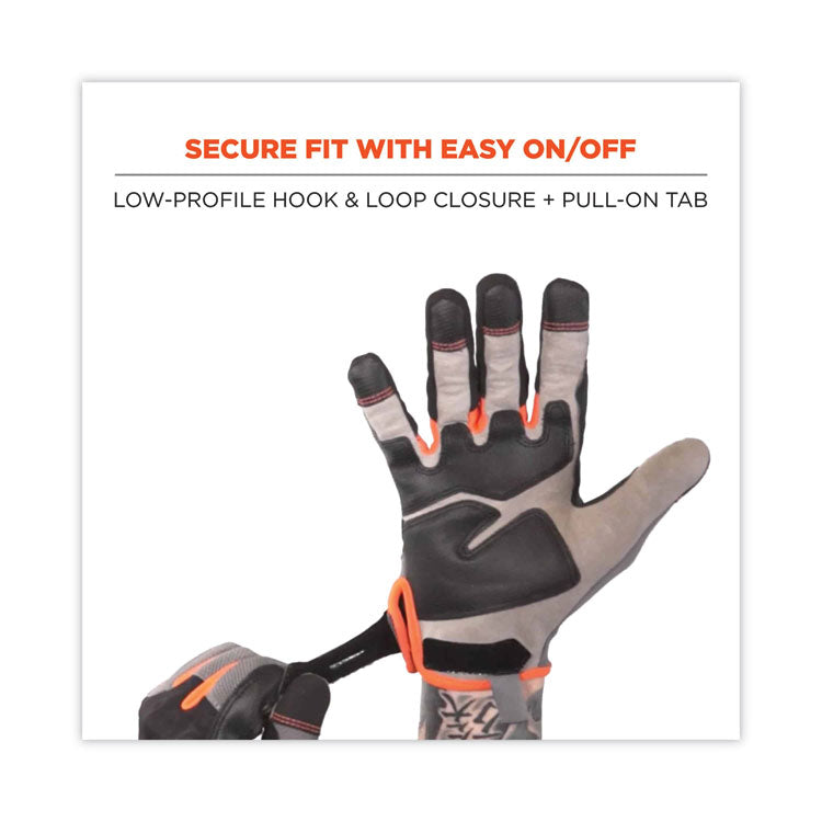 ProFlex 710 Heavy-Duty Mechanics Gloves, 9" Long, Small, Gray, Pair