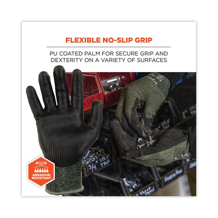 ProFlex 7070 ANSI A7 Nitrile Coated CR Gloves, EN388: 4X42F, 9" Long, X-Large, Green, Pair