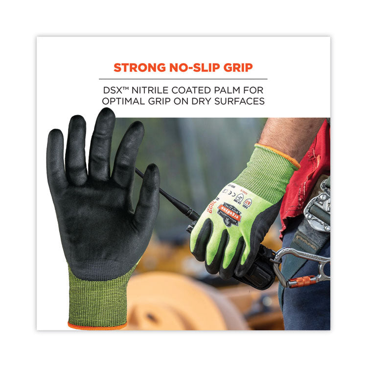 ProFlex 7022 ANSI A2 Coated CR Gloves DSX, EN388: 4342B, 9.25" Long, Large, Lime, 144 Pairs/Carton