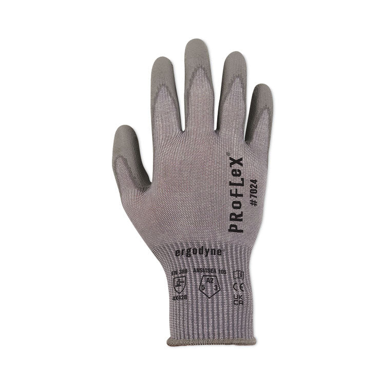 ProFlex 7024 ANSI A2 PU Coated CR Gloves, EN388: 4X42B, 9" Long, XX-Large, Gray, Pair