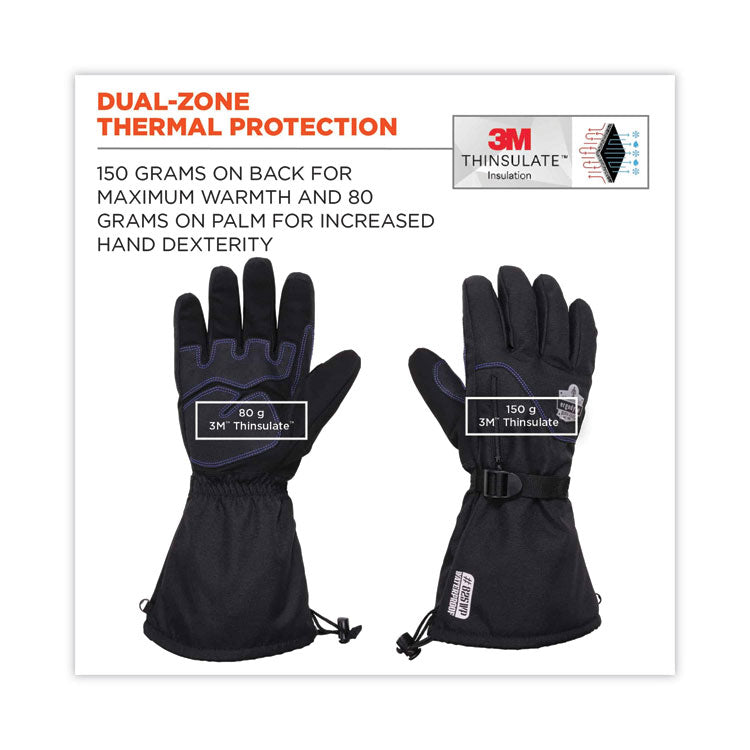 ProFlex 825WP Thermal Waterproof Winter Work Gloves, X-Large, Black, Pair