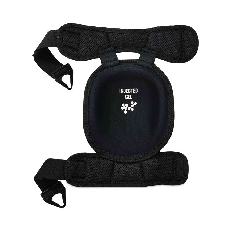 ProFlex 344 Injected Gel Knee Pads With Comfort Straps, Short Cap, Buckle Closure, Black, Pair