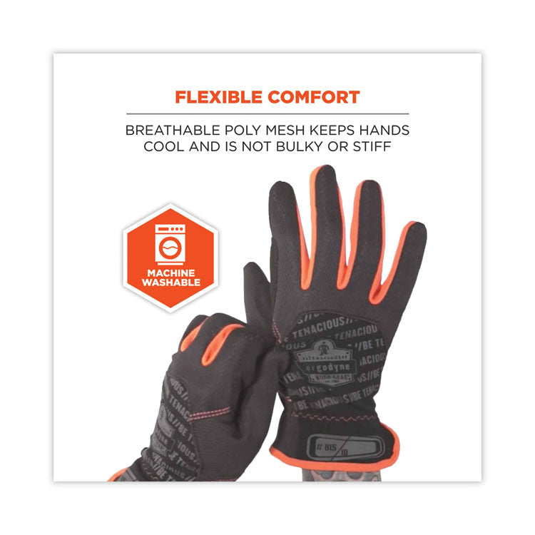ProFlex 815 QuickCuff Mechanics Gloves, 9" Long, X-Large, Black, Pair