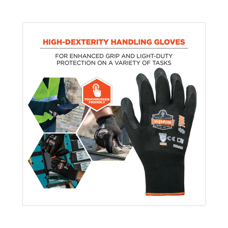 ProFlex 7001 Nitrile-Coated Gloves, EN388: 4121X, 9" Long, Large, Black, 144 Pairs/Carton