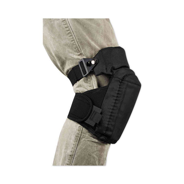 ProFlex 450 Hinged Slip Resistant Gel Knee Pads, Soft Cap, Hook and Loop Closure, Black, Pair
