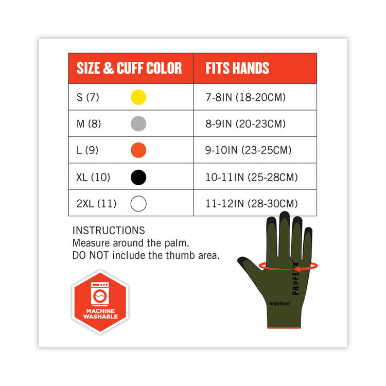 ProFlex 7042 ANSI A4 Nitrile-Coated CR Gloves, EN388: 4X41D, 9" Long, XX-Large, Green, Pair