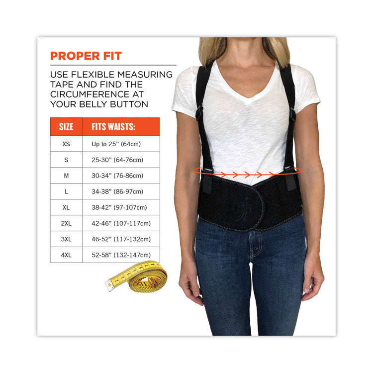 ProFlex 1600 Standard Elastic Back Support Brace, Small, 25" to 30" Waist, Black