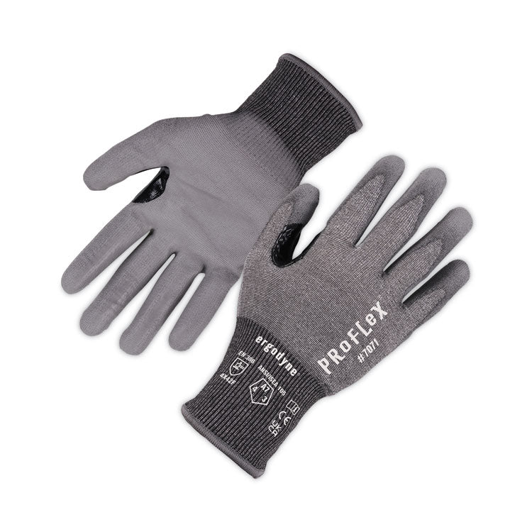 ProFlex 7071 ANSI A7 PU Coated CR Gloves, EN388: 4X42F, 9" Long, Large, Gray, 12 Pairs