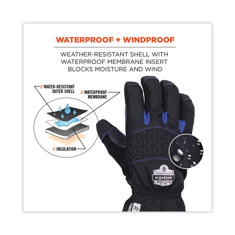 ProFlex 819WP Extreme Thermal WP Gloves, EN388: 4222B, 9" Long, Large, Black, Pair