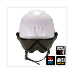 Skullerz 8975V Class C Safety Helmet with 8991 Visor Kit, Smoke Lens, 6-Point Ratchet Suspension, White