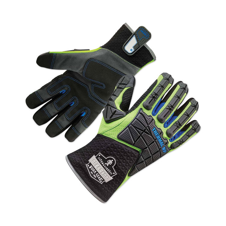 ProFlex 925WP Performance Dorsal Impact-Reducing Thermal Waterproof Gloves, EN388: 3323XP, XX-Large, Black/Lime, Pair