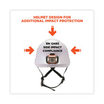 Skullerz 8974LED Class E Safety Helmet with 8981 Universal LED Headlamp, 6-Point Ratchet Suspension, White