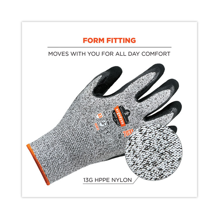 ProFlex 7031 ANSI A3 Nitrile-Coated CR Gloves, EN388: 4X42C, 10" Long, Large, Gray, 144 Pairs/Carton