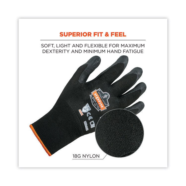 ProFlex 7001 Nitrile-Coated Gloves, EN388: 4121X, 9" Long, Large, Black, Pair