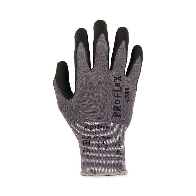 ProFlex 7000 Nitrile-Coated Gloves Microfoam Palm, EN388: 4121A, 9" Long, X-Large, Gray, Pair