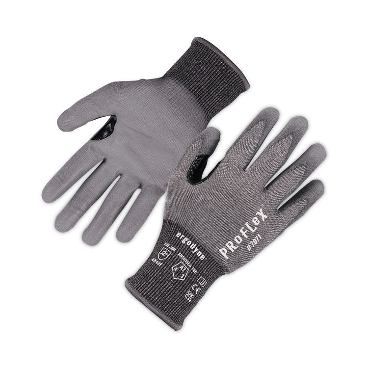 ProFlex 7071 ANSI A7 PU Coated CR Gloves, EN388: 4X42F, 9" Long, X-Large, Gray, 12 Pairs