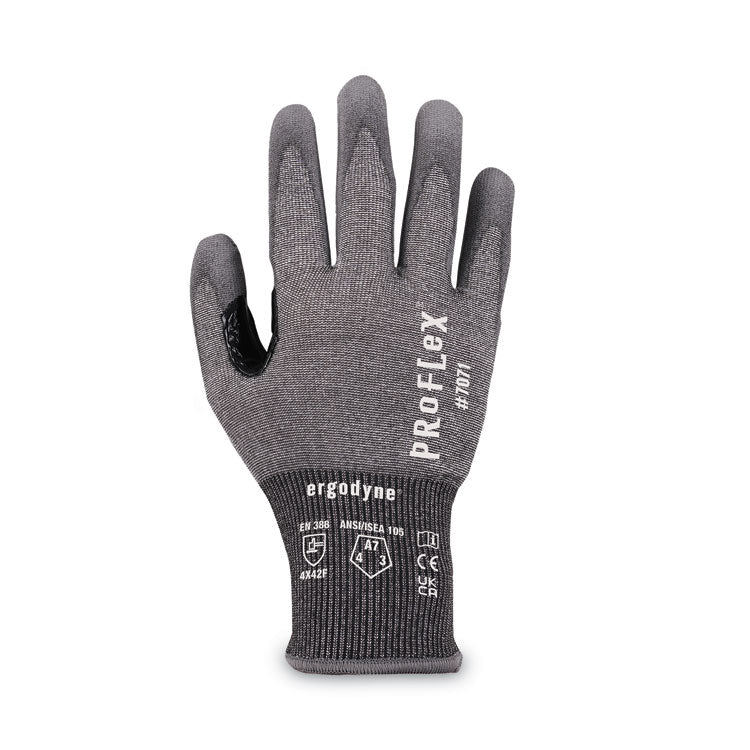 ProFlex 7071 ANSI A7 PU Coated CR Gloves, EN388: 4X42F, 9" Long, XX-Large, Gray, Pair
