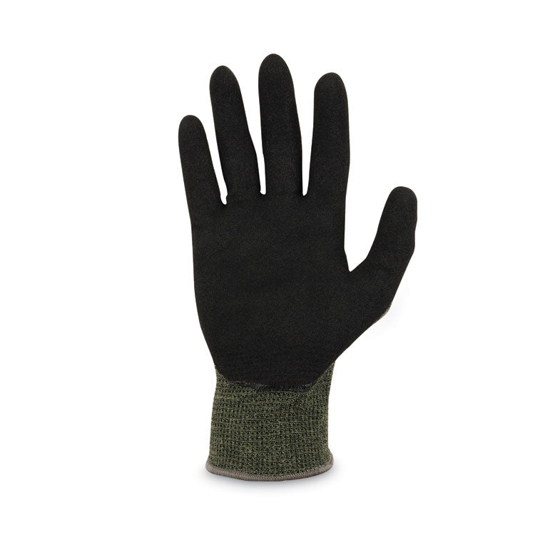 ProFlex 7042 ANSI A4 Nitrile-Coated CR Gloves, EN388: 4X41D, 9" Long, Large, Green, Pair
