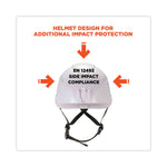 Skullerz 8975V Class C Safety Helmet with 8991 Visor Kit, Clear Lens, 6 Point Ratchet Suspension, White