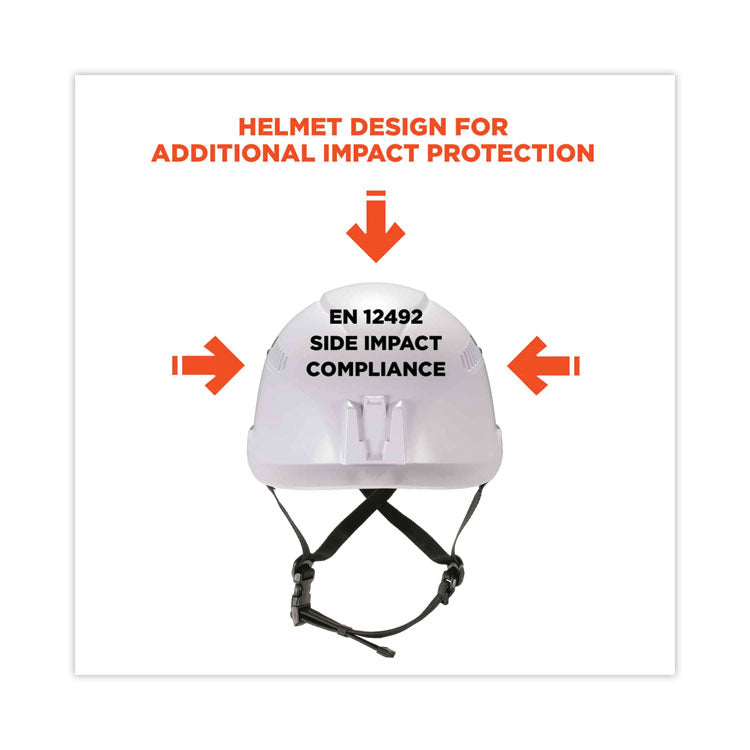 Skullerz 8975V Class C Safety Helmet with 8991 Visor Kit, Clear Lens, 6 Point Ratchet Suspension, White
