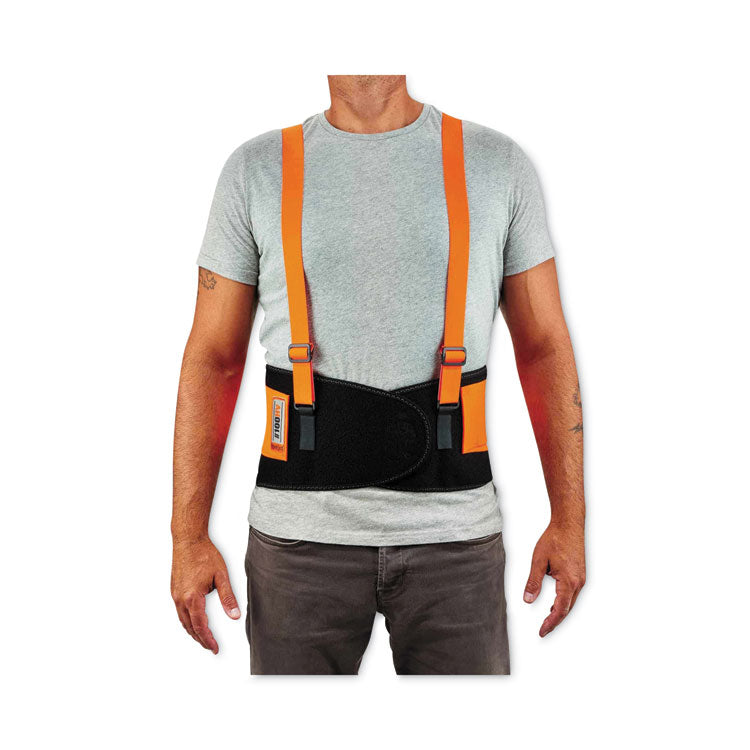ProFlex 100HV Economy Hi-Vis Spandex Back Support Brace, X-Large, 38" to 42" Waist, Black/Orange