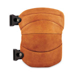 ProFlex 230LTR Leather Knee Pads, Wide Soft Cap, Buckle Closure, One Size Fits Most, Brown, Pair