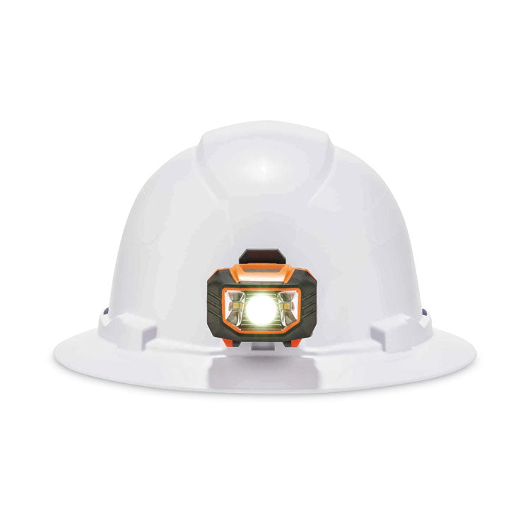 Skullerz 8971LED Class E Hard Hat Full Brim with LED Light, White